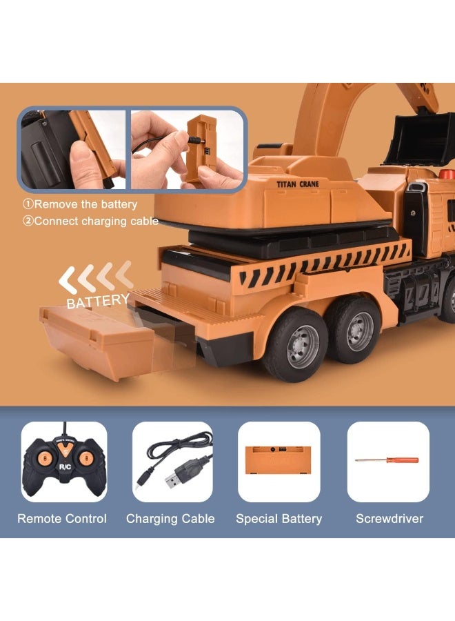 TIGER Gesture Sensing Transform Robot Excavator Truck Toy with One-Button Deformation, Remote Control Construction Vehicle with Music and Lights for Boys and Girls - Image 5