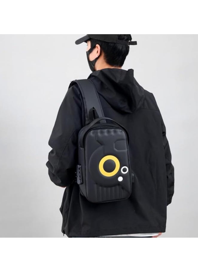 QSHOP Luxury Quality Anti-Theft Crossbody Bag Large Capacity Waterproof with USB Port Multi Pockets Handbag Shoulder Bag Password Lock Waterproof Travel Bag for Men Women  - Image 2