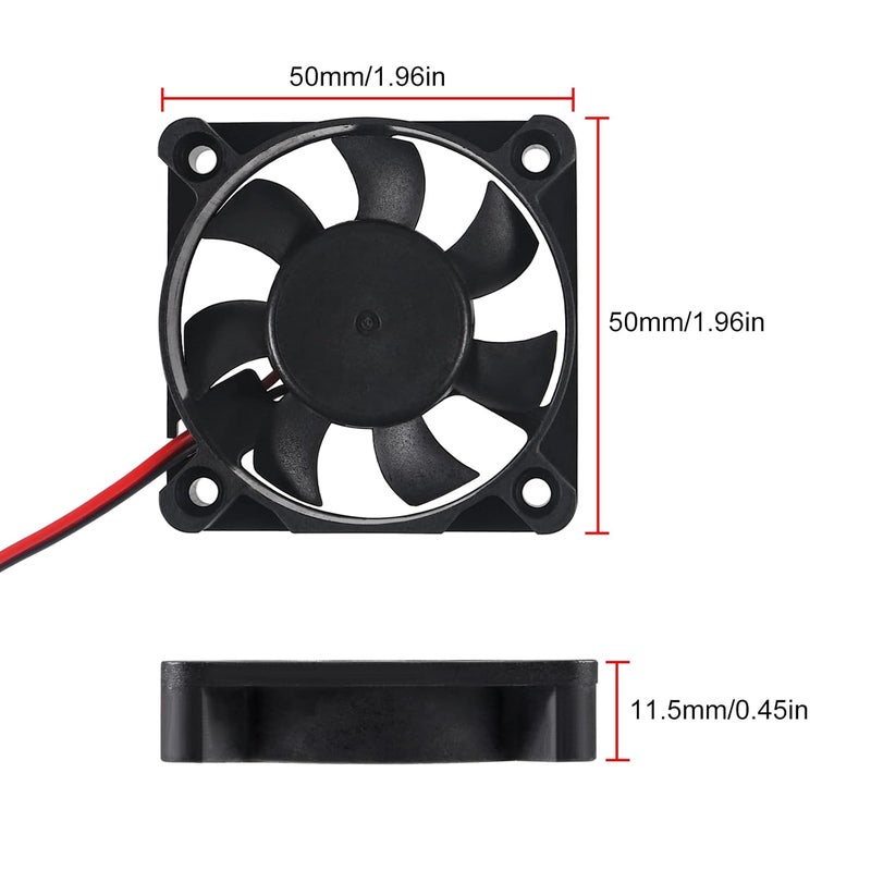 MELIFE 6Pcs 5010 3D Printer Fans DC 12V 50mmx50mmx10mm Quiet Brushless Cooling Fan DIY Cooling Ventilation Exhaust 2Pin Oil Bearing Fan - Image 2
