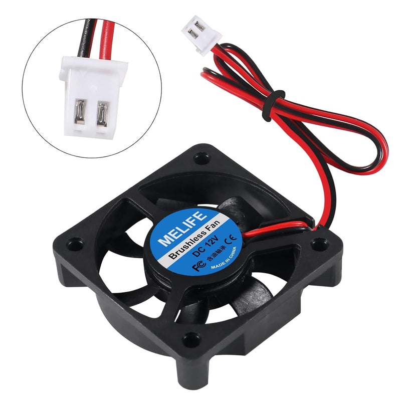 MELIFE 6Pcs 5010 3D Printer Fans DC 12V 50mmx50mmx10mm Quiet Brushless Cooling Fan DIY Cooling Ventilation Exhaust 2Pin Oil Bearing Fan - Image 5