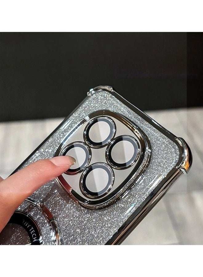 Magnetic Glitter for Xiaomi Redmi Note 15 Pro Case， Camera Lens Protector，Sparkly Stand，Support Wireless Charging， Luxury Gradient Shockproof Xiaomi Redmi Note 15 Pro 5G Cover - Image 4