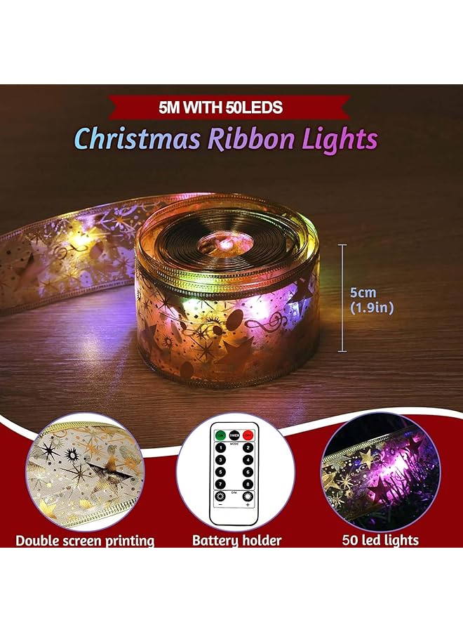 erorex Ribbon Lights Wireless Remote Control String Lights With 50 Led Lights Battery Powered Ribbon Fairy Lights For Tree Party Indoor Outdoor Hanging Decor - Image 2