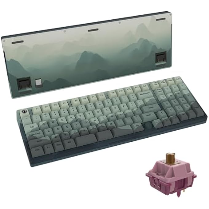 rayihni IG 98 CO-BRANDED MECHANICAL GAMING KEYBOARD, WIRELESS THREE MODES WIRED HOT SWAPPABLE/BLUETOOTH/2.4G KEYBOARD WITH RGB LIGHT FOR WINDOWS AND MAC, PBT KEYCAPS (PART - Image 1