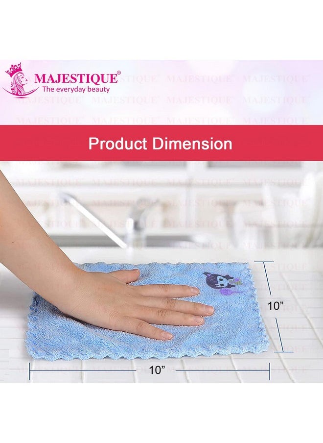 MAJESTIQUE Baby Face Towels, 4 Pack, Newborn Towel, Kids Hankies, Baby Bathing Cloth For New Born, Newborn/Infant/Kids/Adults, 10X10Inch, Multicolored  - Image 4