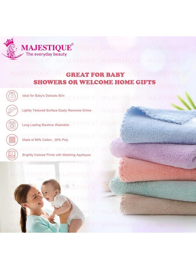 MAJESTIQUE Baby Face Towels, 4 Pack, Newborn Towel, Kids Hankies, Baby Bathing Cloth For New Born, Newborn/Infant/Kids/Adults, 10X10Inch, Multicolored  - Image 5