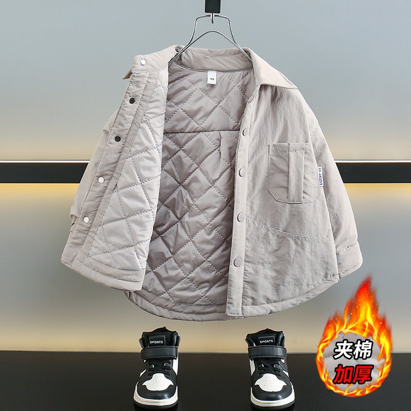 Boys' Quilted Jacket, Style, Stylish Children'S Clothing, Thickened Cotton Clothes, Baby Boy Winter Top - Image 1