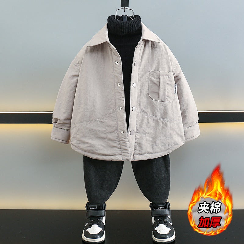 Boys' Quilted Jacket, Style, Stylish Children'S Clothing, Thickened Cotton Clothes, Baby Boy Winter Top - Image 3