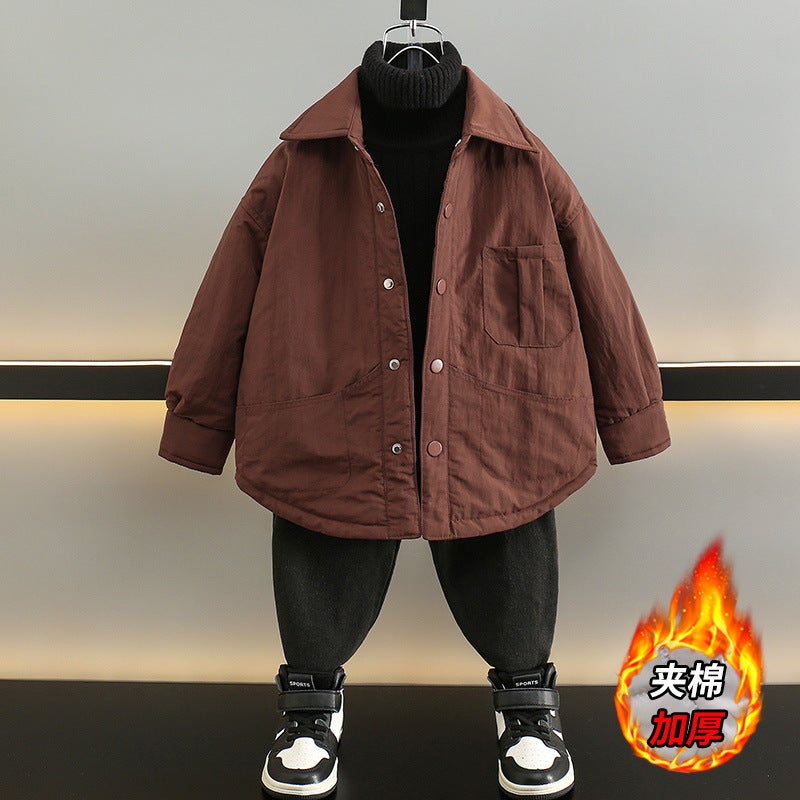Boys' Quilted Jacket, Style, Stylish Children'S Clothing, Thickened Cotton Clothes, Baby Boy Winter Top - Image 2