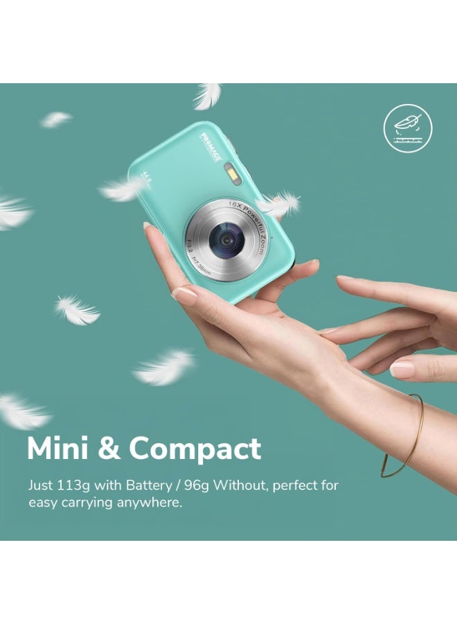 برو ميج كاميرا رقمية PROMAGE PC95 باللون الأخضر – صور بدقة 44 ميجابكسل، فيديو 1080p، شاشة 2.4 بوصة، تقريب 16X، قابلة لإعادة الشحن، مع حقيبة حمل SOLIBAG - Image 5