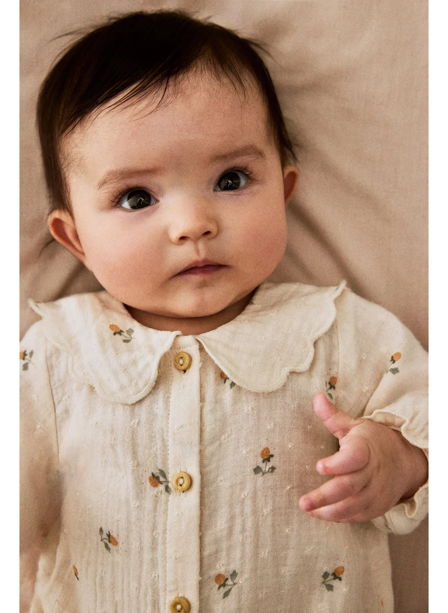 H&M Cotton Muslin Romper Suit