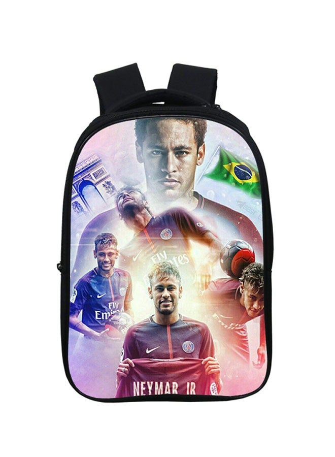 Soccer player Neymar peripheral digital print backpack double layer full color personality student school bag