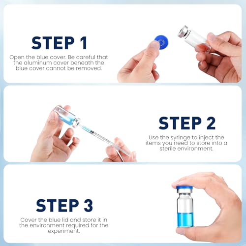 FURWEY 10ml Sterile Vials with Self Healing Injection Port and Sealing Cap, Glass Sterile Vials for Injections 20 Pack（Empty Vial, No Liquid） - Image 4