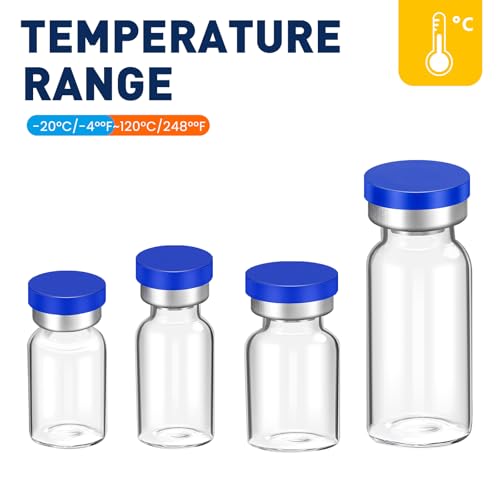 FURWEY 10ml Sterile Vials with Self Healing Injection Port and Sealing Cap, Glass Sterile Vials for Injections 20 Pack（Empty Vial, No Liquid） - Image 5