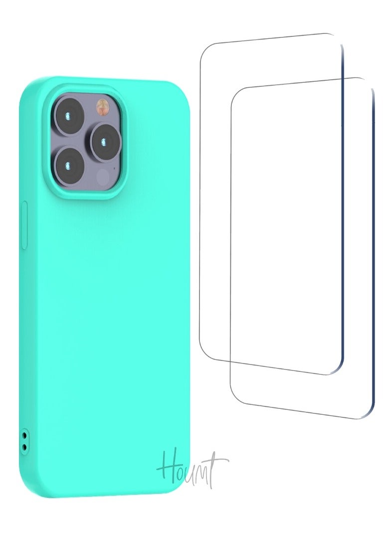 Houmt iPhone 15 Pro Case 6.1" Slim Liquid Silicone Soft Gel Rubber with 2X iPhone 15 Pro Screen Protector Shockproof Protective Phone Case Anti-Scratch Microfiber Lining for Apple iPhone 15 Pro  - Image 1