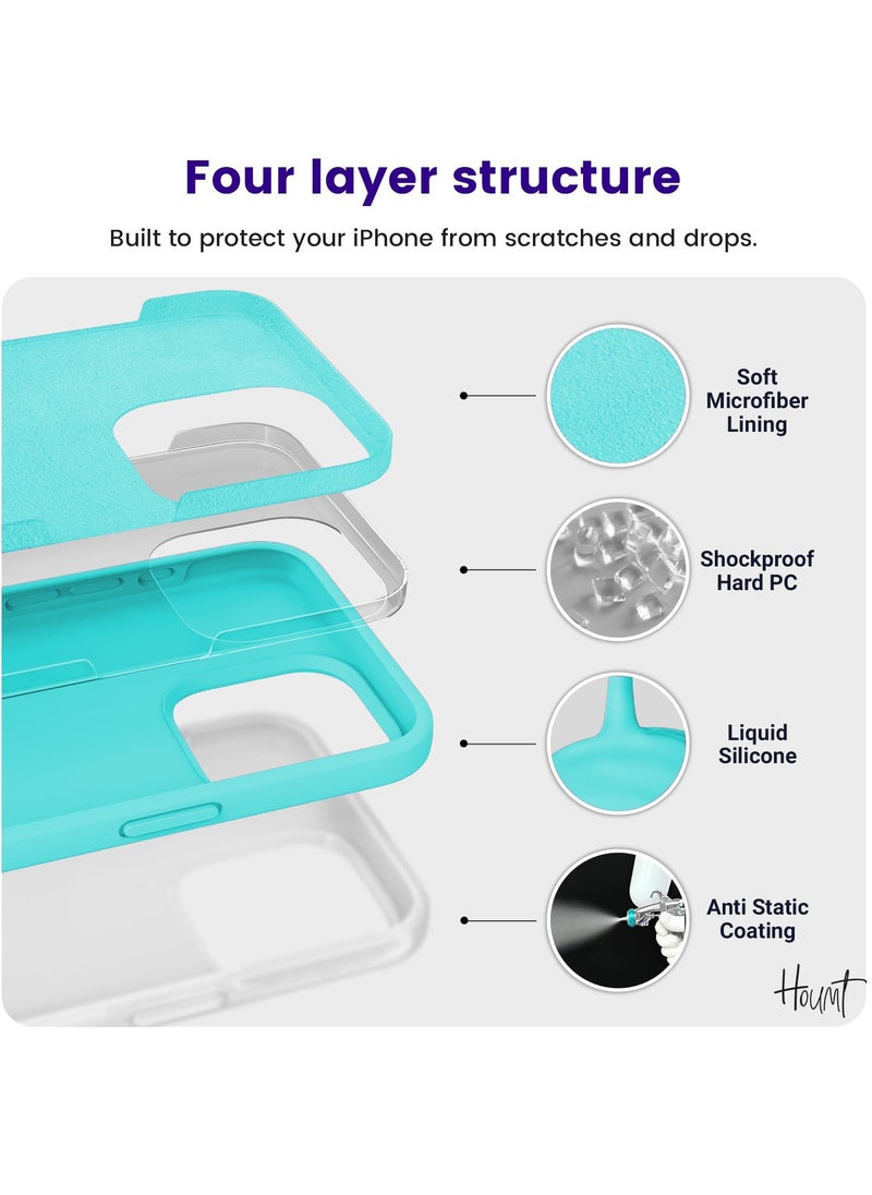 Houmt iPhone 15 Pro Case 6.1" Slim Liquid Silicone Soft Gel Rubber with 2X iPhone 15 Pro Screen Protector Shockproof Protective Phone Case Anti-Scratch Microfiber Lining for Apple iPhone 15 Pro  - Image 4