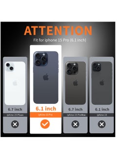 Houmt iPhone 15 Pro Case 6.1" Slim Liquid Silicone Soft Gel Rubber with 2X iPhone 15 Pro Screen Protector Shockproof Protective Phone Case Anti-Scratch Microfiber Lining for Apple iPhone 15 Pro  - Image 2