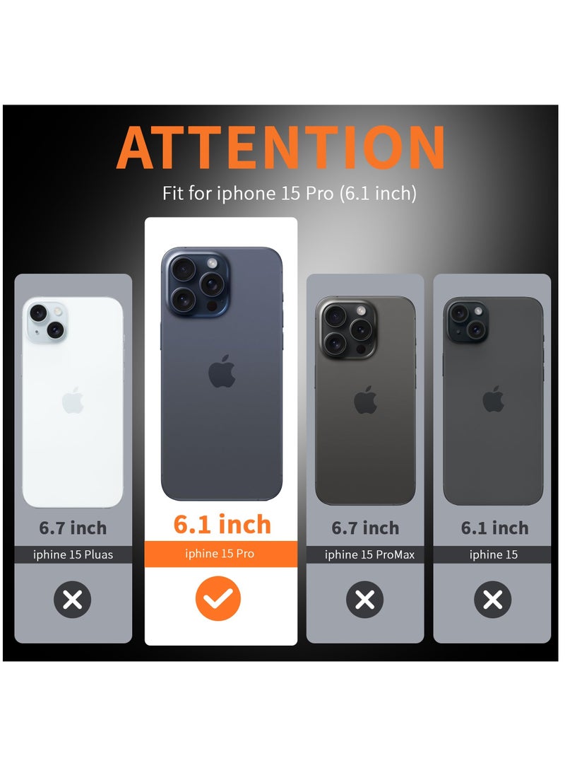 Houmt iPhone 15 Pro Case 6.1" Slim Liquid Silicone Soft Gel Rubber with 2X iPhone 15 Pro Screen Protector Shockproof Protective Phone Case Anti-Scratch Microfiber Lining for Apple iPhone 15 Pro  - Image 2