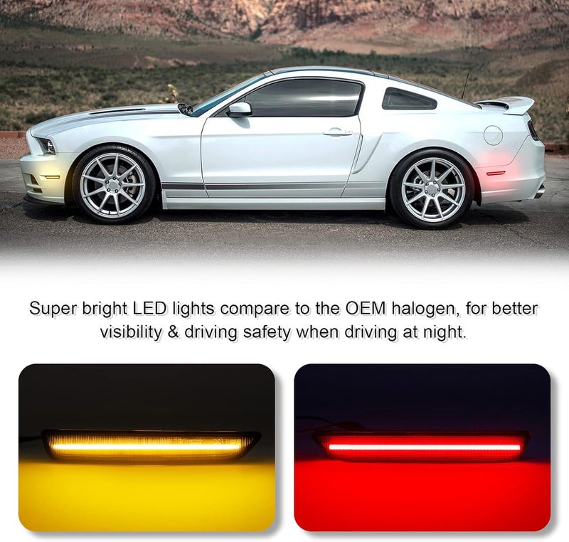 SHINEFIT LED Side Marker Light Set for Mustang 2010-2014 - Image 2
