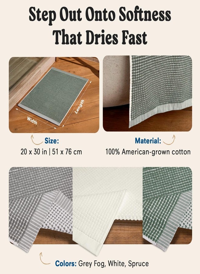 ONSEN Terry Cotton Waffle Bath Mat - Washable Bathroom Rug, Bathroom Accessories, Shower Rug - Highly Absorbent, Quick-Dry, Extra Soft & Durable, Stylish Spa Quality, Easy Care - Spruce, 20x30 in - Image 4
