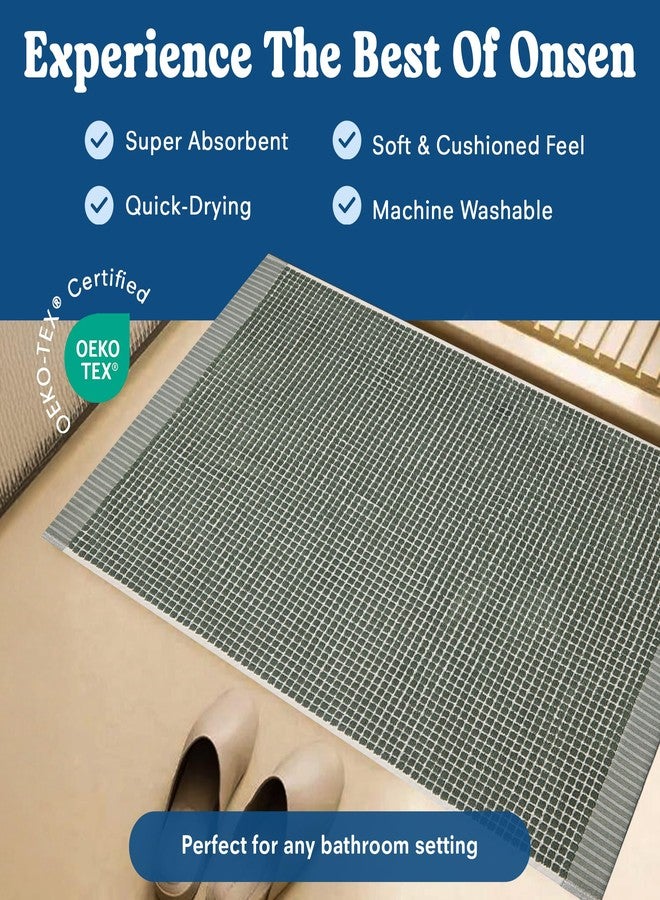 ONSEN Terry Cotton Waffle Bath Mat - Washable Bathroom Rug, Bathroom Accessories, Shower Rug - Highly Absorbent, Quick-Dry, Extra Soft & Durable, Stylish Spa Quality, Easy Care - Spruce, 20x30 in - Image 3