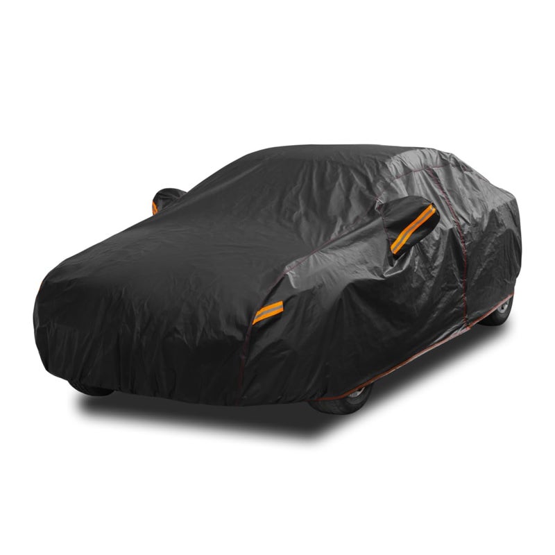 AltoCover 6 Layer Heavy Duty Car Cover Waterproof All Weather Protection with Cotton Liner, Universal Fit Audi A4, Ford Fusion, Buick Regal, Hyundai Sonata, Mazda6, VW Passat - Image 1