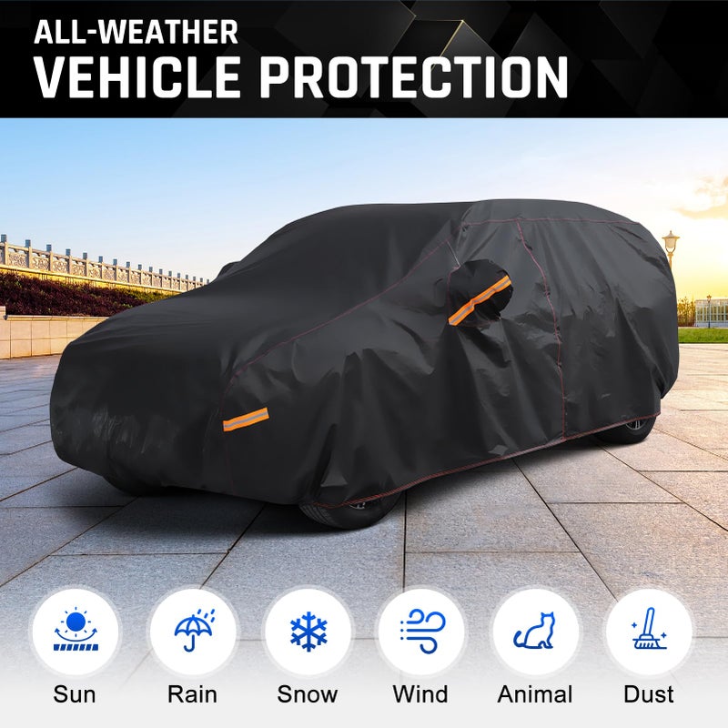 AltoCover 6 Layer Heavy Duty Car Cover Waterproof All Weather Protection with Cotton Liner, Universal Fit Audi A4, Ford Fusion, Buick Regal, Hyundai Sonata, Mazda6, VW Passat - Image 2