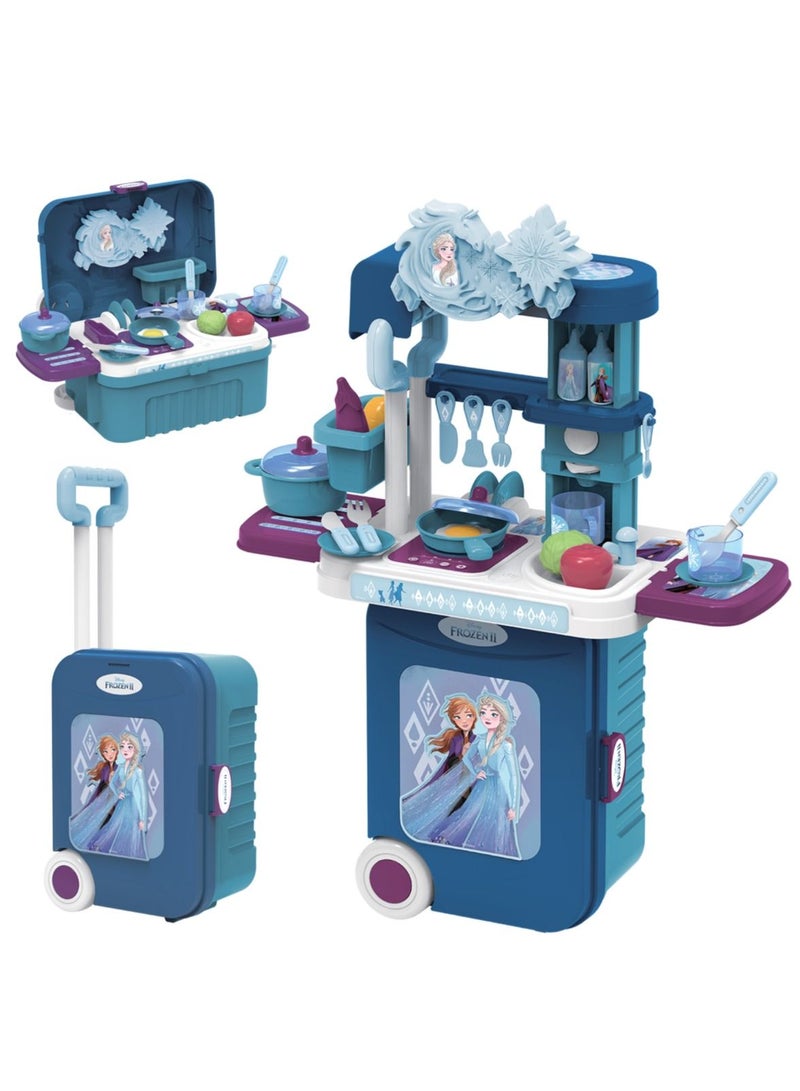Disney عربة مطبخ ديزني فروزن 2 3 في 1 | آنا / إلسا | مجموعة لعب متعددة الوظائف | مجموعة مطبخ | مجموعة طهي | مجموعة لعب تفاعلية | لعب خيالي | لعب أدوار | لعب تمثيلي | هدية للأطفال والرضع - Image 4