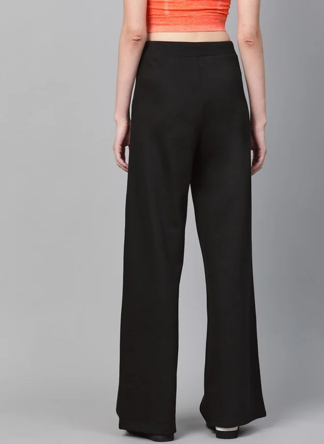 ساسافراس Wide Leg Black Track Pants for Women