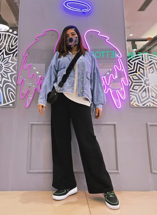 ساسافراس Wide Leg Black Track Pants for Women
