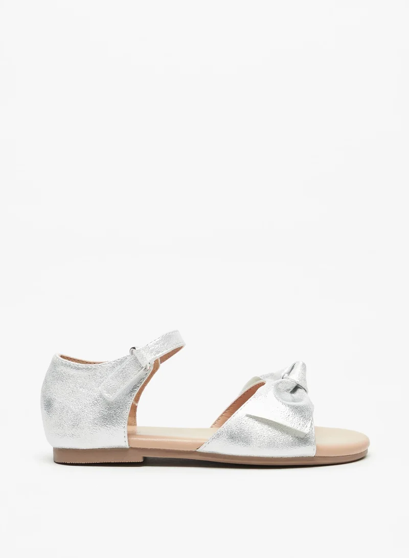 فلورا بيلا من شو إكسبرس Girls Flora Bella Bow Accented Sandals with Hook and Loop Closure Ramadan Collection