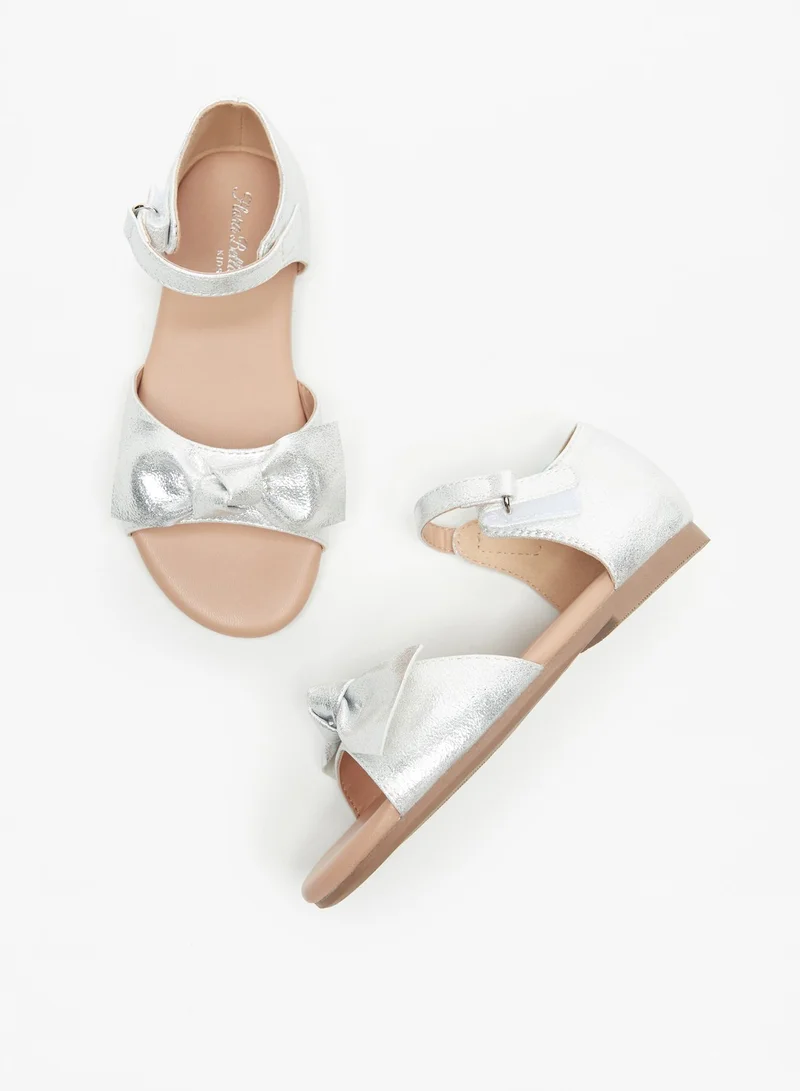 فلورا بيلا من شو إكسبرس Girls Flora Bella Bow Accented Sandals with Hook and Loop Closure Ramadan Collection