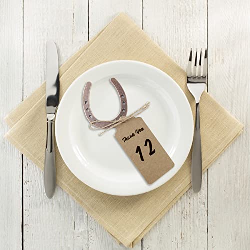 NSBELL 10PCS Lucky Horseshoe Wedding Favors with Kraft Tag, Vintage Metal Mini Horseshoe Decorations for Rustic Wedding Birthday Party Decorations - Image 3