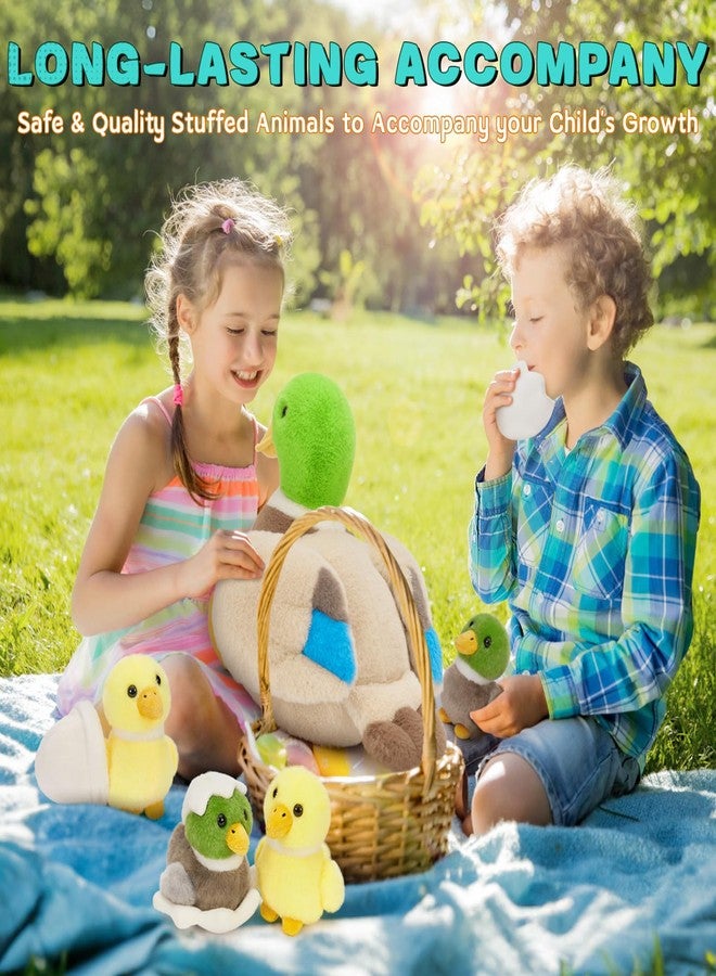 MaoGoLan Mallard Duck Stuffed Animals in Bulk, 7-in-1 Large Plush Toys with Mommy Duck and Ducklings & Eggs Inside Zippered Belly - Girls Easter Gift Nursery Baby Shower Decor - Image 3