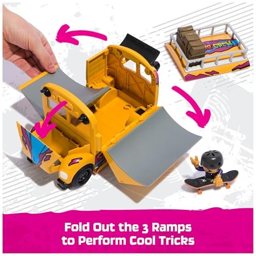 TECH DECK Sk8 Crew 2-in-1 Transforming Ultra Sk8 Bus & Storage with Fingerboard & Figure, Collectible Mini Skateboards, Kids Toys for Ages 5 and up - Image 5