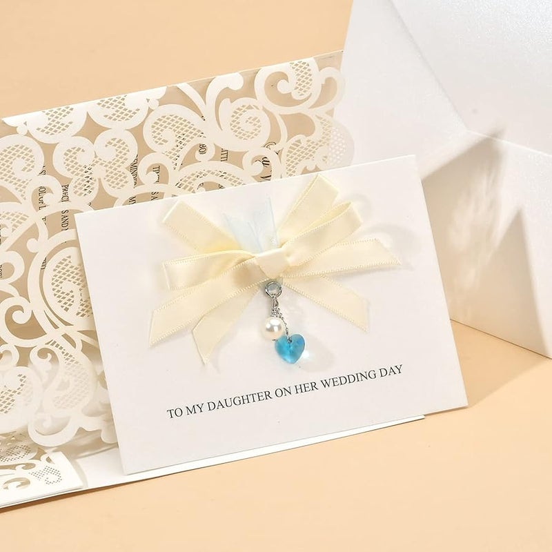 Korotho - Gifts for Daughter on Wedding Day - Something Blue for Bride, Bridal Shower Gift, Mother to Daughter Present, Heart Charm, Bouquet Charm - Image 4