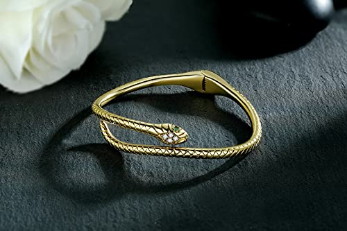 Presentski Snake Bracelets Gold Open Bangle Cuff Bracelet Snake Jewelry for Women Serpent Wrap Bypass Bracelet Adjustable - Image 3