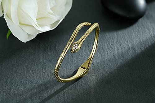 Presentski Snake Bracelets Gold Open Bangle Cuff Bracelet Snake Jewelry for Women Serpent Wrap Bypass Bracelet Adjustable - Image 5