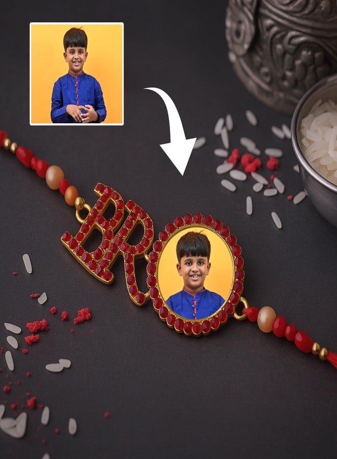 DECOCRU Acrylic Rakhi Gift | Customise Photo with Name | Happy Rakhi Lamp | Rakshabandhan Gift Ideas for Sister, Brother | Night Light LED Lamp | Circle Shape Decore (5.5 x 5.5) inches - Image 4