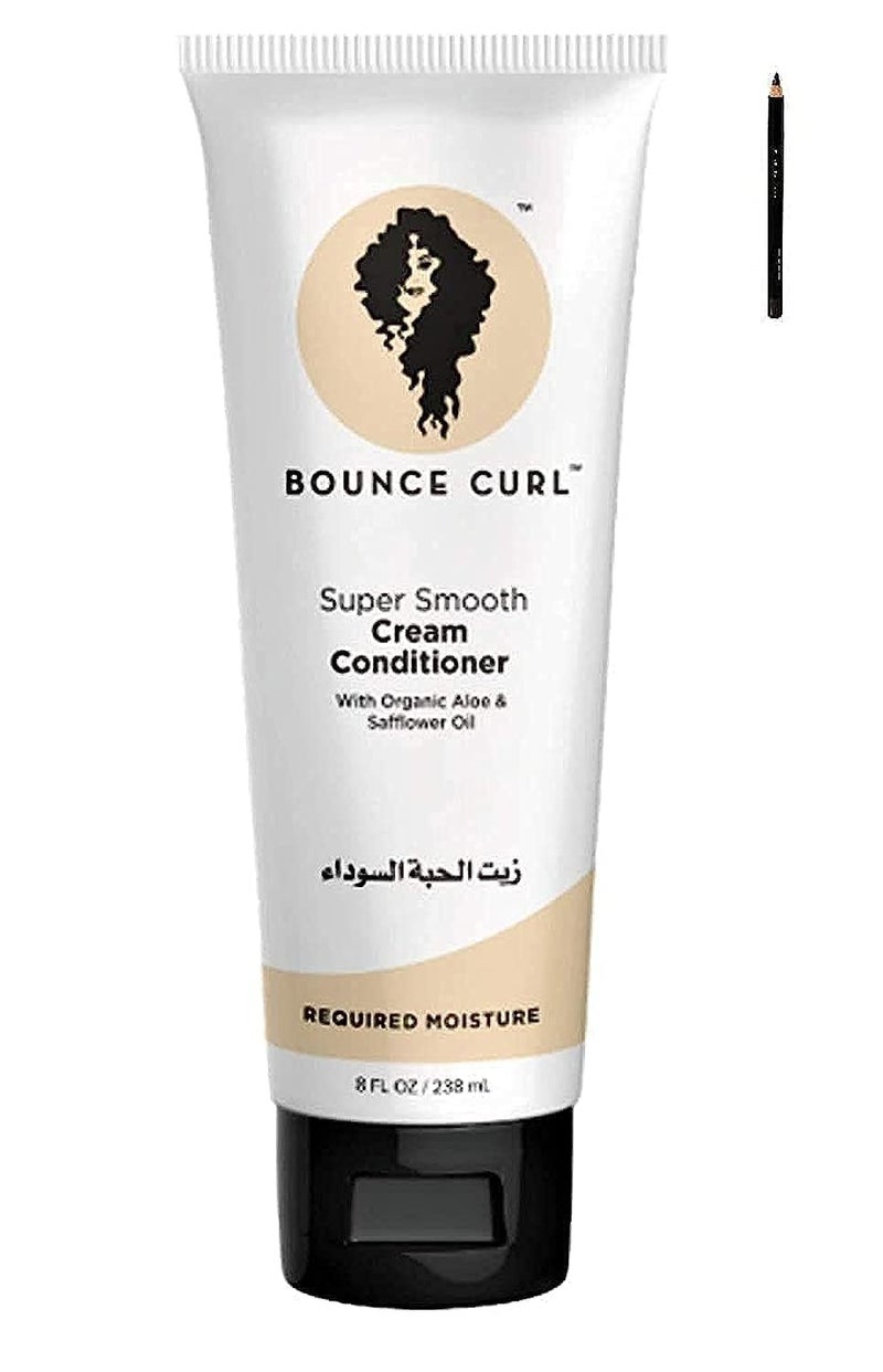 Bounce Curl Super Smooth Cream Conditioner, Lightweight Conditioner Infused with Aloe & Safflower Oil, Hydrating Formula For Fine and Medium Hair Textures, Color Safe & Vegan (8 oz) - Image 1