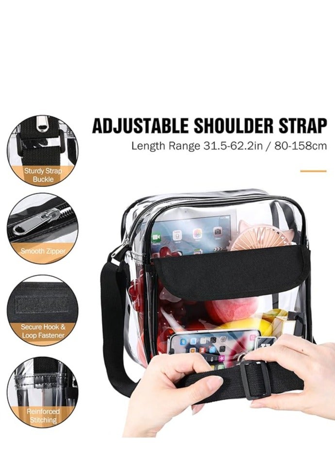 Clear Crossbody Bag, See Through Clear Purse Handbags with Adjustable Strap, Transparent Waterproof PVC Messenger Shoulder Bag for Women Work Sport Concert, Clear - Image 4