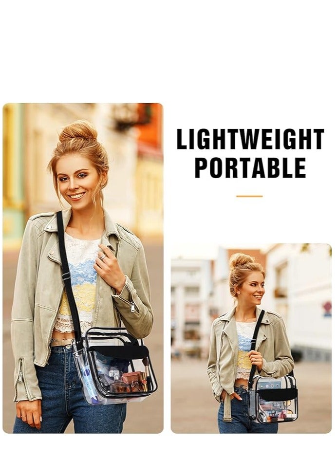 Clear Crossbody Bag, See Through Clear Purse Handbags with Adjustable Strap, Transparent Waterproof PVC Messenger Shoulder Bag for Women Work Sport Concert, Clear - Image 5