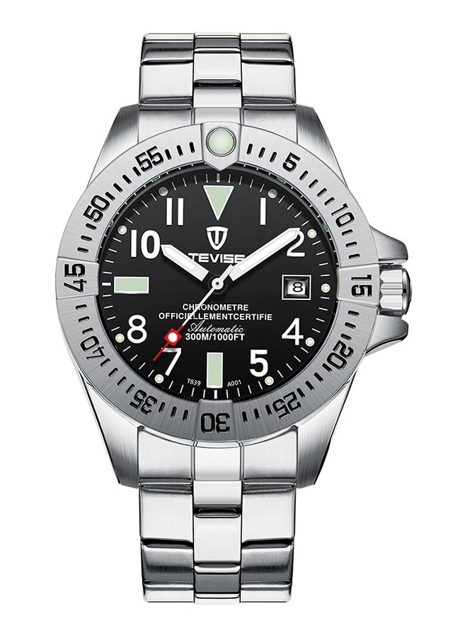 تيفيز ساعة يد بعقارب وسوار من الإستانلس ستيل للرجال - Image 1