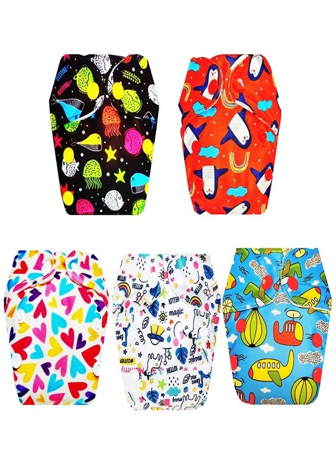 Dumbledo Premium Newborn Cloth Diaper with Integrated Insert (Pack of 5) | Dry Feel and Comfortable | Breathable | Easy to Clean | Perfect for Indian Summers | 0 - 4 Months | Unisex Baby - Image 1