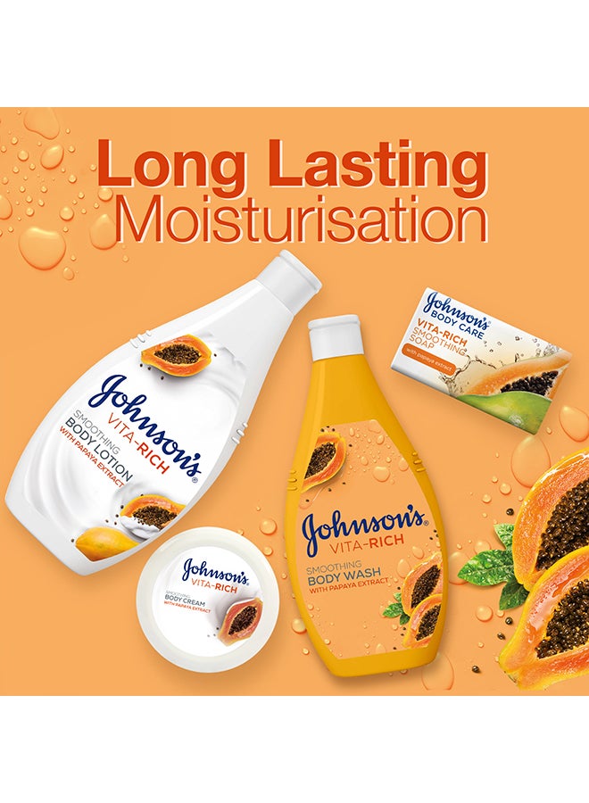 Johnson's Vita Rich Smoothing Body Wash With Papaya Extract 250ml orange - Image 2
