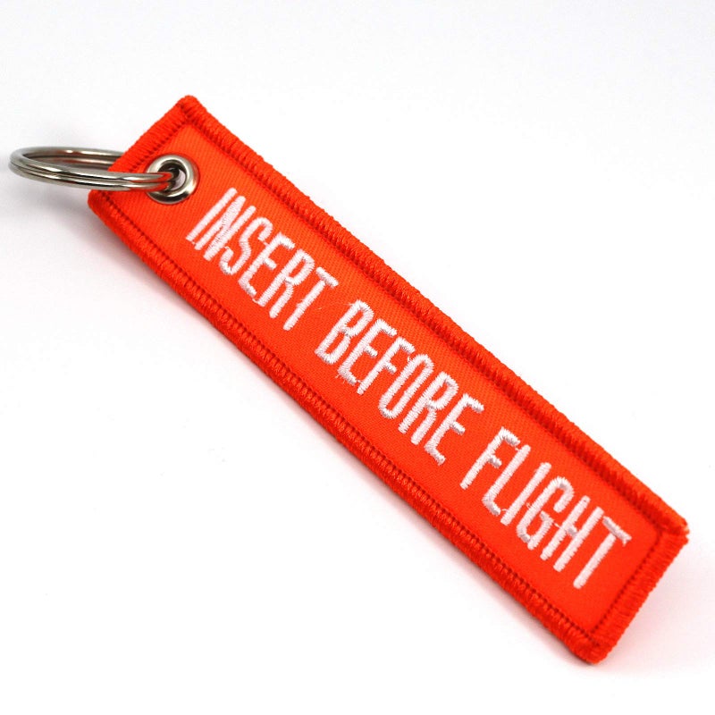 Rotary13B1 Insert Before Flight Keychain - Neon Orange/White 1pc - Image 3