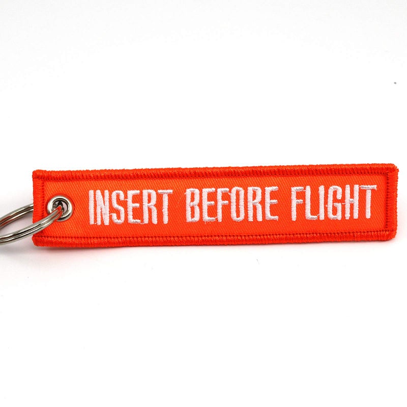Rotary13B1 Insert Before Flight Keychain - Neon Orange/White 1pc - Image 2