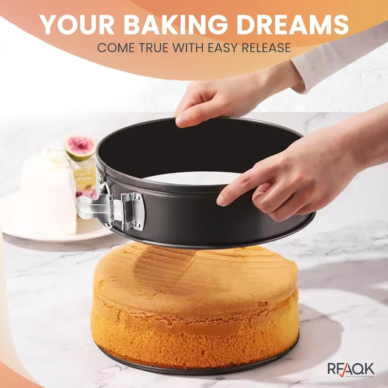 Rfaqk Ultimate 8-Inch Springform Cake Pan Set With Removable Bottom- Leakproof Non-Stick Round Baking Pan With 50Pcs Parchment Papers Perfect For Cheesecakes  Sponge Cakes & More- Bonus E-Book! - Image 3