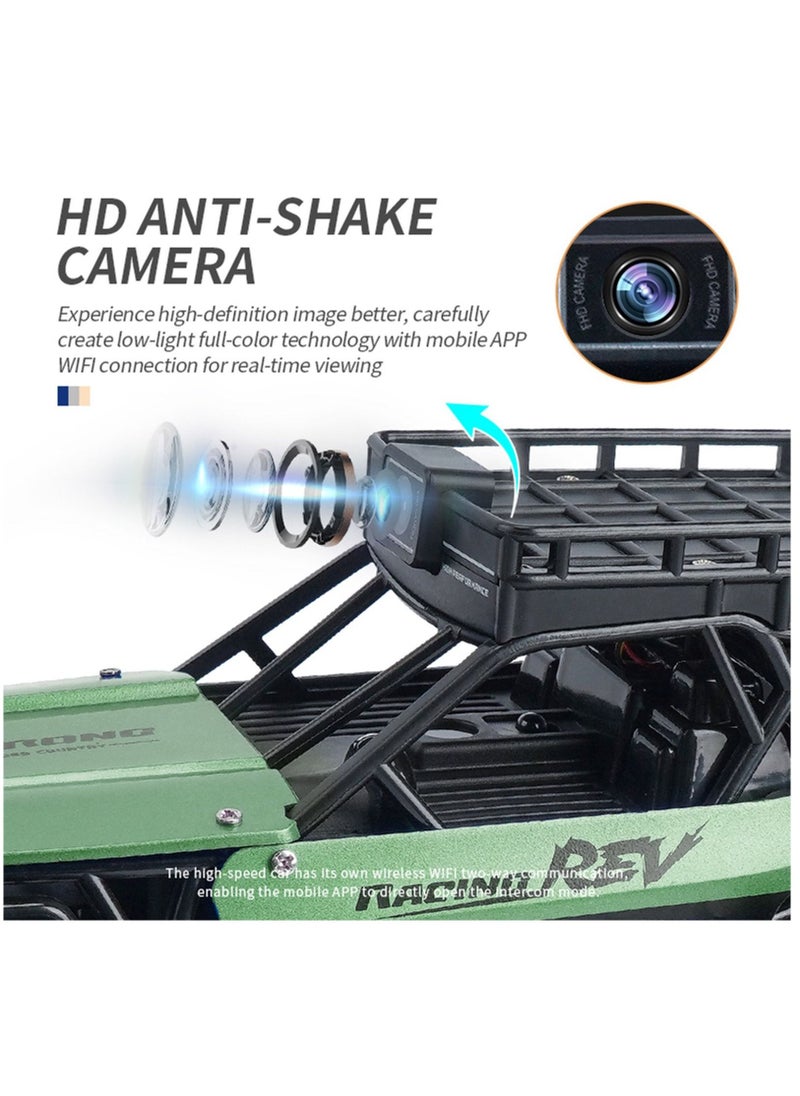 Toyland سيارة ريموت كنترول قابلة للشحن مع كاميرا HD FPV واي فاي لجميع التضاريس لعبة كهربائية على الطرق الوعرة عالية السرعة RC سيارة شاحنة زاحفة للأطفال  - Image 2