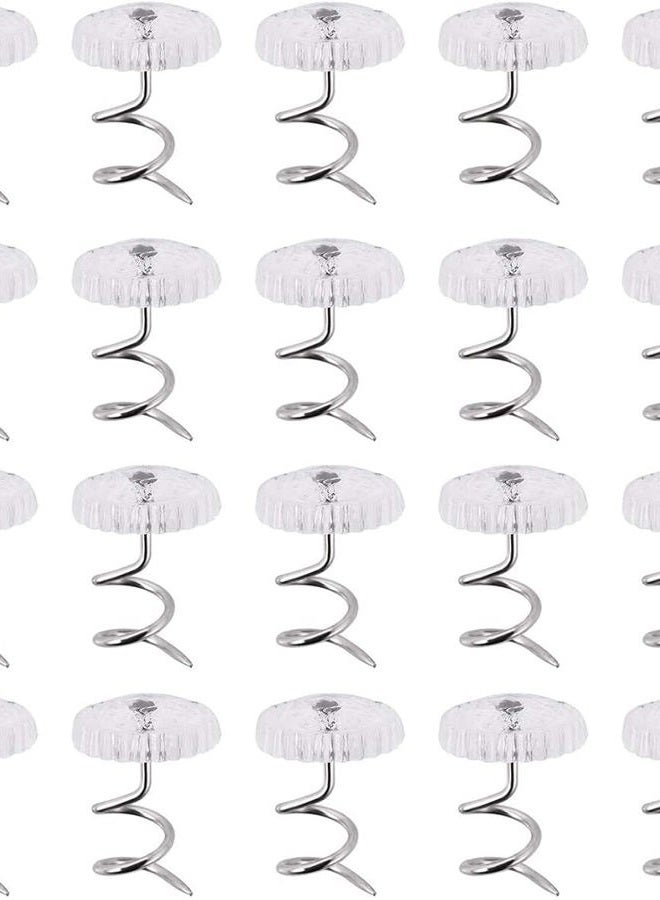 Akstore 20 Pcs Bed Skirt Pins Clear Heads Twist Pins for Upholstery, Slipcovers and Bedskirts, Bedskirt Pins (20PCS) - Image 1