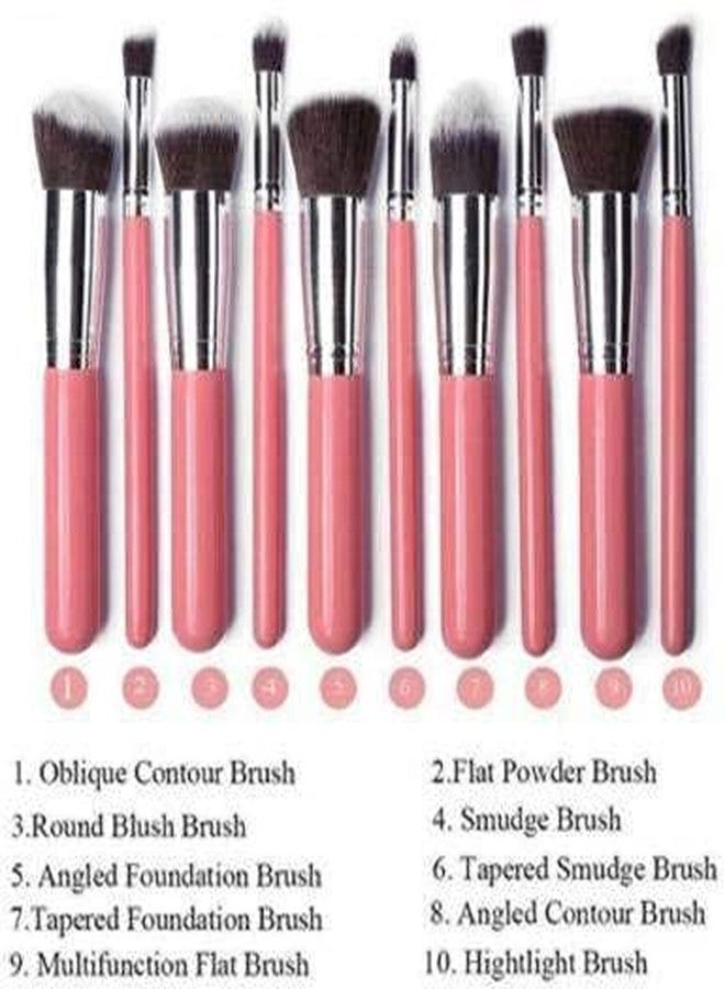 داتناسياد مجموعة فرش مكياج احترافية من 10 قطع من داتناساياد - وردي - Image 5